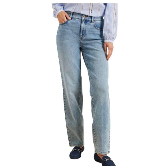 Talbots Women’s High Waist Straight Leg Relaxed Jeans Size 6 Lisbon Wash - Picture 1 of 12